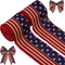 American Flag Ribbon 2.5" x 10 Yards (2 Rolls) – Patriotic Red, White & Blue Stars & Stripes Ribbon for 4th of July Wreaths, Bows, Crafts, Party Decorations